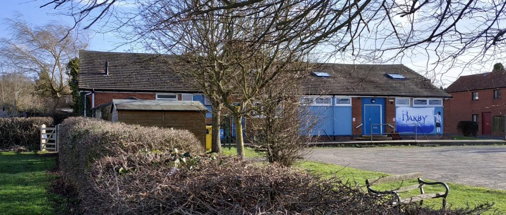 Harby Village Hall in Leicestershire - photo taken from the Leys
